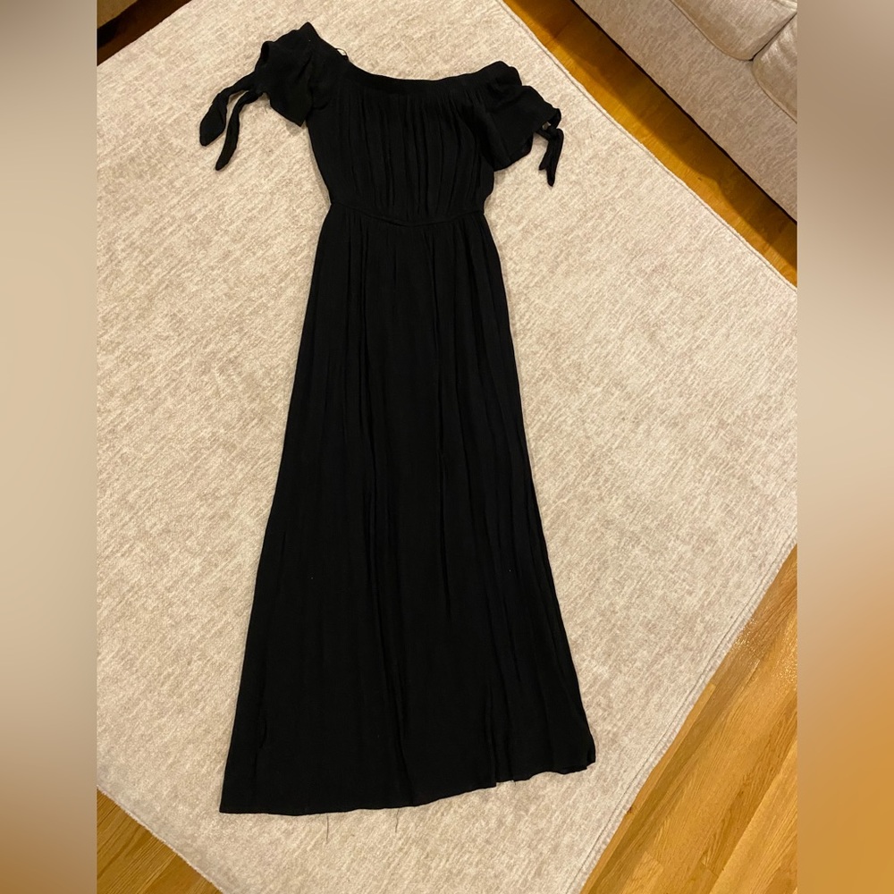 Black off the shoulder maxi dress